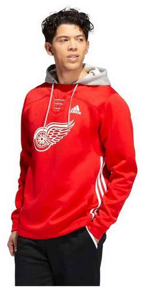 Adidas Men's NHL Detroit Red Wings Skate Lace Hoodie Hoody Sweatshirt 1 Adidas Men's NHL Detroit Red Wings Skate Lace Hoodie Hoody Sweatshirt
