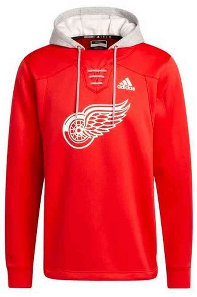Adidas Men's NHL Detroit Red Wings Skate Lace Hoodie Hoody Sweatshirt 2 Adidas Men's NHL Detroit Red Wings Skate Lace Hoodie Hoody Sweatshirt - Image 2