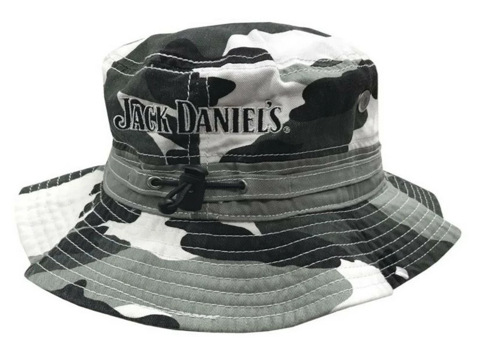 Jack Daniels Men's Wide Brim Boonie Fishing Bucket Hat Gray Camouflage JD77-124 2 Jack Daniels Men's Wide Brim Boonie Fishing Bucket Hat Gray Camouflage JD77-124 - Image 2