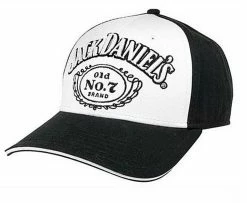 Jack Daniels Men's Baseball Cap Black & White Hat JD77-93