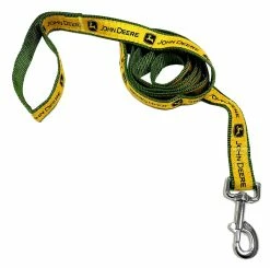 Pets First John Deere Tractor Metal Buckle Nylon Pet Leash - Yellow & Green