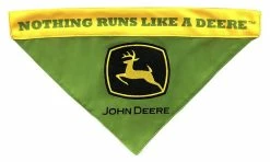 Pets First John Deere Tractor Logo Pet Reversible Bandana - Green & Yellow