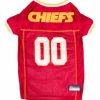 Pets First NFL Kansas City Chiefs Screen Printed Mesh Dog Jersey - Red/Yellow