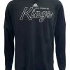 Adidas Mens NHL LA Kings Hockey Pullover Hoodie Hoody Sweatshirt Zip Pockets (M)