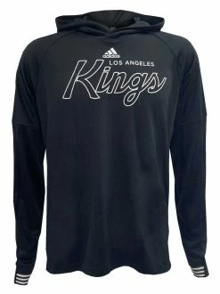 Adidas Mens NHL LA Kings Hockey Pullover Hoodie Hoody Sweatshirt Zip Pockets (M)