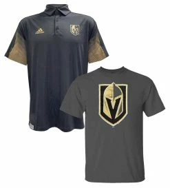 Adidas Men's NHL Las Vegas Knights Hockey (2 Pack) Polo Shirt & Tee Nevada (M)