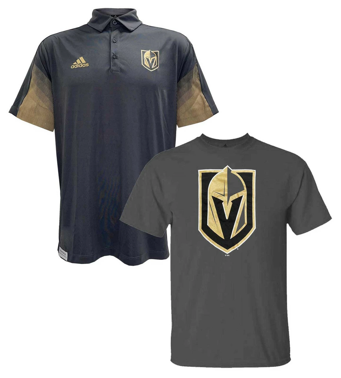 Adidas Men's NHL Las Vegas Knights Hockey (2 Pack) Polo Shirt & Tee Nevada (M) 1 Adidas Men's NHL Las Vegas Knights Hockey (2 Pack) Polo Shirt & Tee Nevada (M)