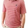 Southern Seam Kenzley Striped Short Sleeve Golf Polo Shirt - Double Pink