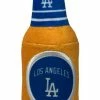 Pets First Los Angeles Dodgers Beer Bottle Squeaker Plush Dog Toy - Brown/Blue