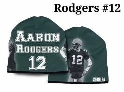 American Mills NFL Aaron Rodgers #12 Beanie Knit Cap Hat Green/Black NFLB04