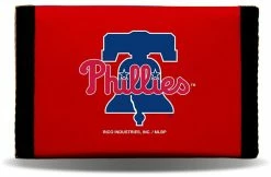 Rico Industries MLB Philadelphia Phillies Tri-Fold Nylon Multi-Slot Wallet - Red