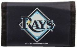 Rico Industries MLB Tampa Bay Rays Tri-Fold Nylon Multi-Slot Wallet – Navy Blue