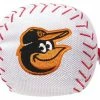 Pets First Baltimore Orioles Nylon Baseball With Squeaker Rope Toy For Dogs