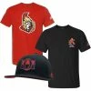 Adidas Men's NHL Ottawa Senators Hockey (3 Pack) 2 Tees T-Shirt & Ball Cap (M)