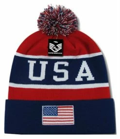 Rapid Dominance USA Flag Label Knit Beanie Fallen United States American Patriot
