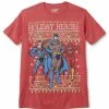 DC Comic Justice League Batman Holiday Heros Tee T-Shirt Adult REX-BATMANHOLIDAY