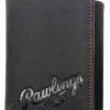 Rawlings High Grade Debossed Tri-fold Wallet Baseball Genuine Leather Black