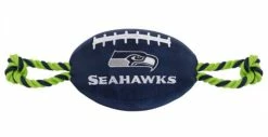 Pets First NFL Seattle Seahawks Tough Nylon Rope & Squeaker Football Dog Toy