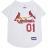 Pets First MLB St. Louis Cardinals Screen Printed Baseball Dog Jersey - White