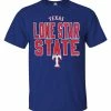 Fanatics Men's MLB Texas Rangers Alias Black Short Sleeve Crew Neck Shirt, Blue