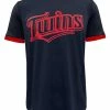 Fanatics Men's MLB Minnesota Twins Mesh Wordmark Short Sleeve T-Shirt � Blue