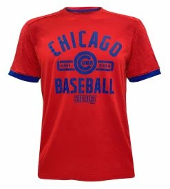 Fanatics Men's MLB Chicago Cubs Defender Arc Short Sleeve Crew Neck T-Shirt, Red
