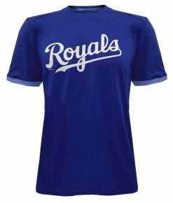 Fanatics Men's MLB Kansas City Royals Mesh Wordmark Short Sleeve T-Shirt - Blue