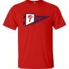 Fanatics Mens MLB Philadelphia Phillies Power Pennant Short Sleeve Crew Neck Tee
