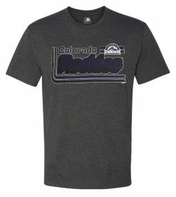 Fanatics Mens MLB Colorado Rockies Home Stretch Short Sleeve Crew Neck Tee, Gray