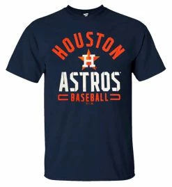 Fanatics Men's MLB Houston Astros Stencil Short Sleeve Crew Neck T-Shirt, Navy