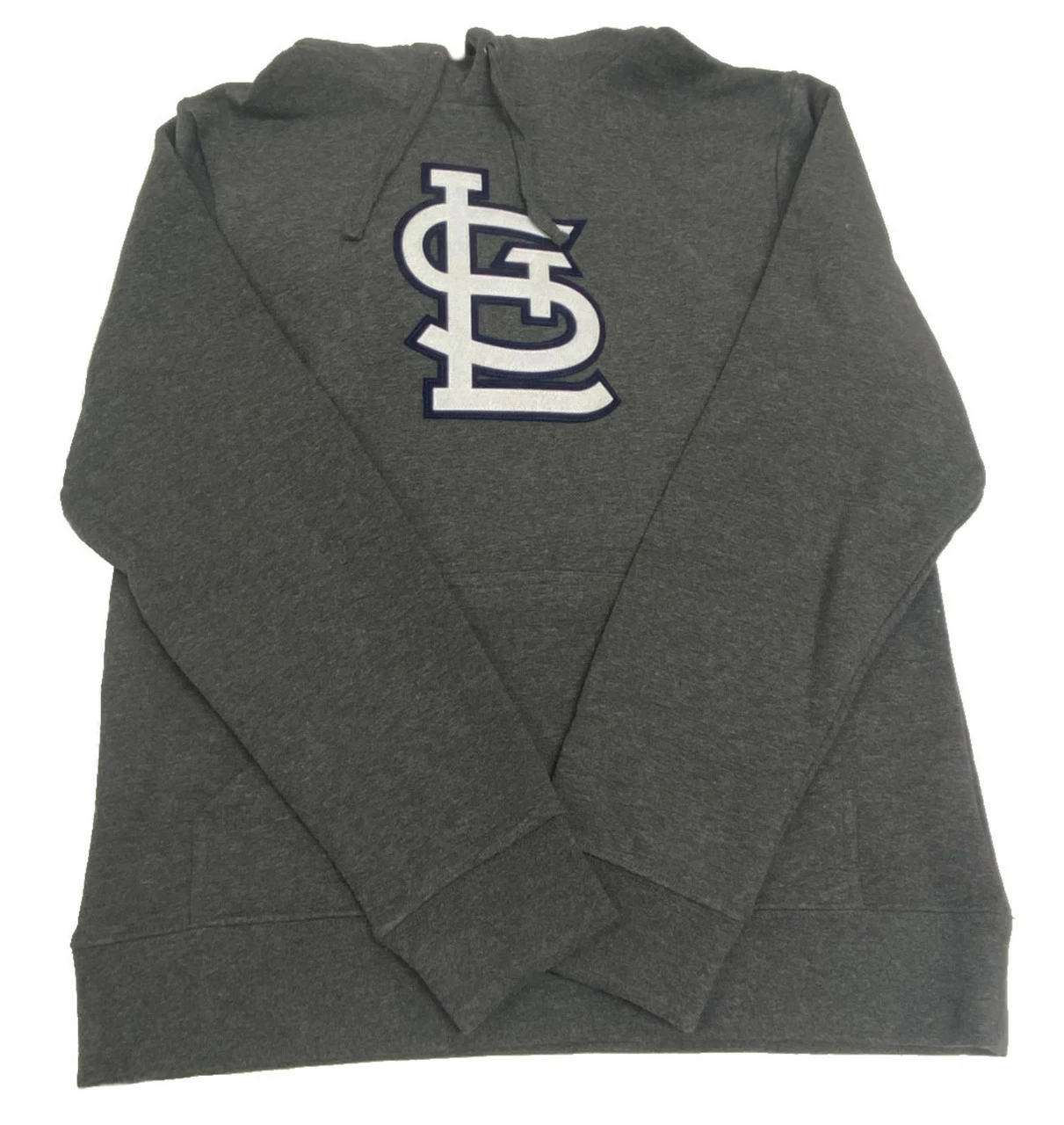 Fanatics Men's MLB St Louis Cardinals Tek Patch Pullover Hoodie Sweater – Gray 2 Fanatics Men's MLB St Louis Cardinals Tek Patch Pullover Hoodie Sweater – Gray - Image 2