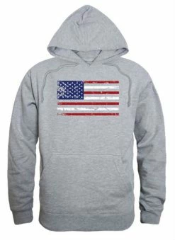 Rapid Dominance Men's USA Flag Team America Pullover Hoodie Hoody American Gray