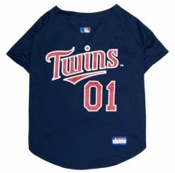 Pets First MLB Minnesota Twins Screen Printed Baseball Dog Jersey - Blue/Red
