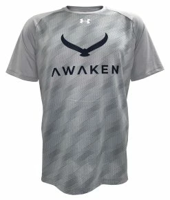 Under Armour Men's Awaken Patterned Golf Short Sleeve Tee T-Shirt Gray 1351354