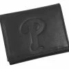 Rico Industries MLB Philadelphia Phillies Laser Engraved Black Tri-Fold Wallet